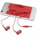 Øreplugger med ledning og telefonlommebok i silikon Rød