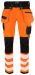 6573 Håndverksbukse Stretch EN ISO 20471 Kl 2 Orange/Black