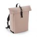 Matte PU Roll-Top Backpack Nude Pink