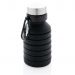 Lekkasjesikker sammenleggbar silikonflaske med lokk svart