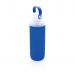 Glass vannflaske med silikonhylse blå