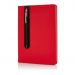 Basic A5 notatbok med hardcover og stylus penn rød