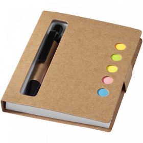 Reveal farget blokk med selvheftende notislapper og penn Naturhvit