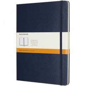 Moleskine Classic XL notatbok med stivt omslag – linjert Safirblå