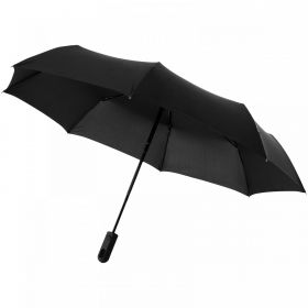 Trav 21.5" sammenleggbar automatisk åpne/lukke paraply Solid svart