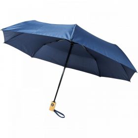 Bo 21" fold. resirkulert PET-paraply med automatisk åpning/lukking Marineblå