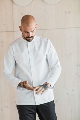 Kokkeskjorte lang arm Unisex  Hvit