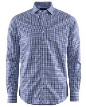 Berkeley Checkton skjorte, tailored fit Marineblå