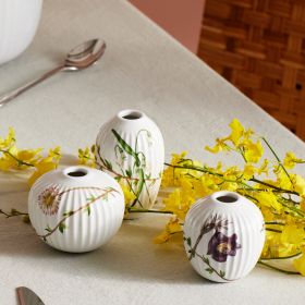 Hammershøi Spring Vase miniature hvit dekor - 3 stk.