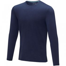 Ponoka langermet økologisk t-skjorte for menn Marineblå