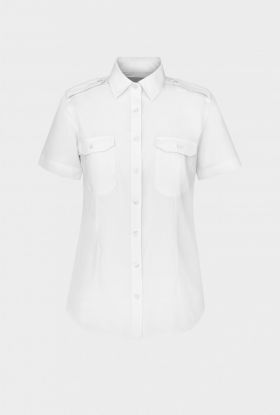 Frida short sleeve pilot skjorte - hvit