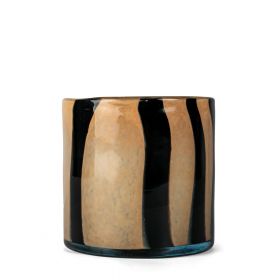 Vase/Lyslykt Calore M, svart/beige