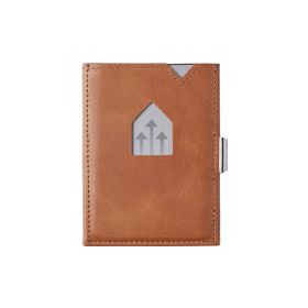 EXENTRI lommebok/kortholder i skinn med RFID-beskyttelse sand