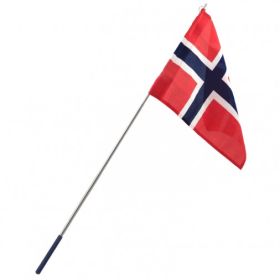 Norsk flagg med teleskopstang.