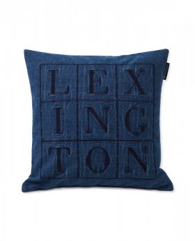 Denim Logo Cotton Pillow Cover
