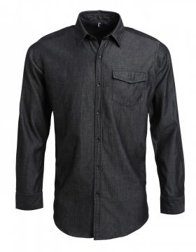 Men's Jeans Stitch Denim Shirt Black Denim
