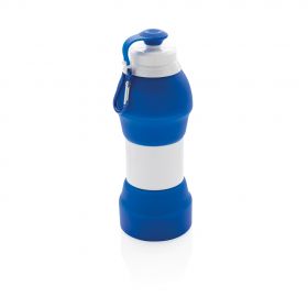 Sammenleggbar silikon sportsflaske blå