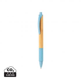 Bambus og hvetestrå penn Blå