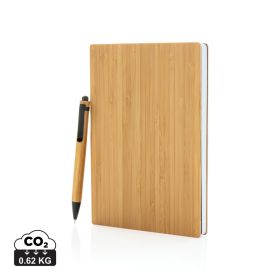 A5 bambus notatbok og penn sett