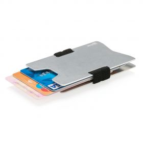 RFID anti- skimming lommebok i aluminium sølvfarget, svart