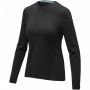 Ponoka langermet økologisk t-skjorte for kvinner Solid svart