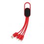4-in-1 kabel med karabinkrok rød