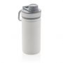 Vakum rustfri stål flaske med sportslokk 550ml hvit, grå