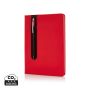 Basic A5 notatbok med hardcover og stylus penn Rød
